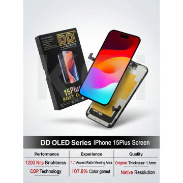 Ecran iPhone 15 Plus DD Soft OLED (Compatible transfert IC)