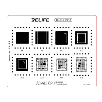 RELIFE RL-044 IPZ10 A8-A15 CPU planting tin steel stencil  / thickness 0.12MM