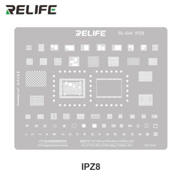 RELIFE RL-044 IPZ8 IP13/13Pro/13ProMax/13Mini-A15 CPU Universal Plant Tin Steel Stencil/0.12MM