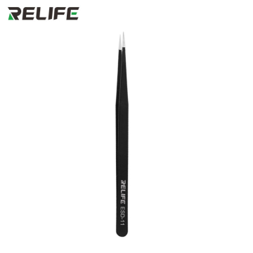 RELIFE RL-ESD-11 Black Anti-Static Straight Tweezers