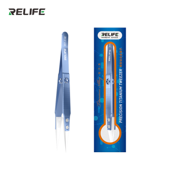 RELIFE RT-11E Precision Titanium Ceramic Straight Tweezers